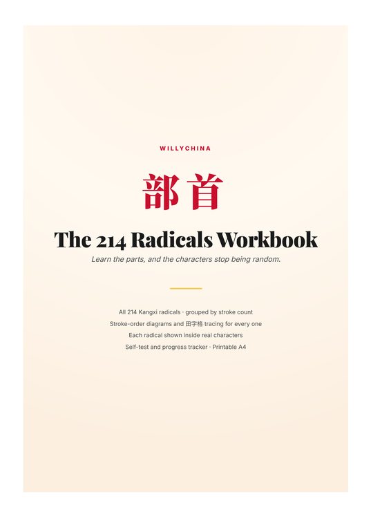 The 214 Radicals Workbook cover